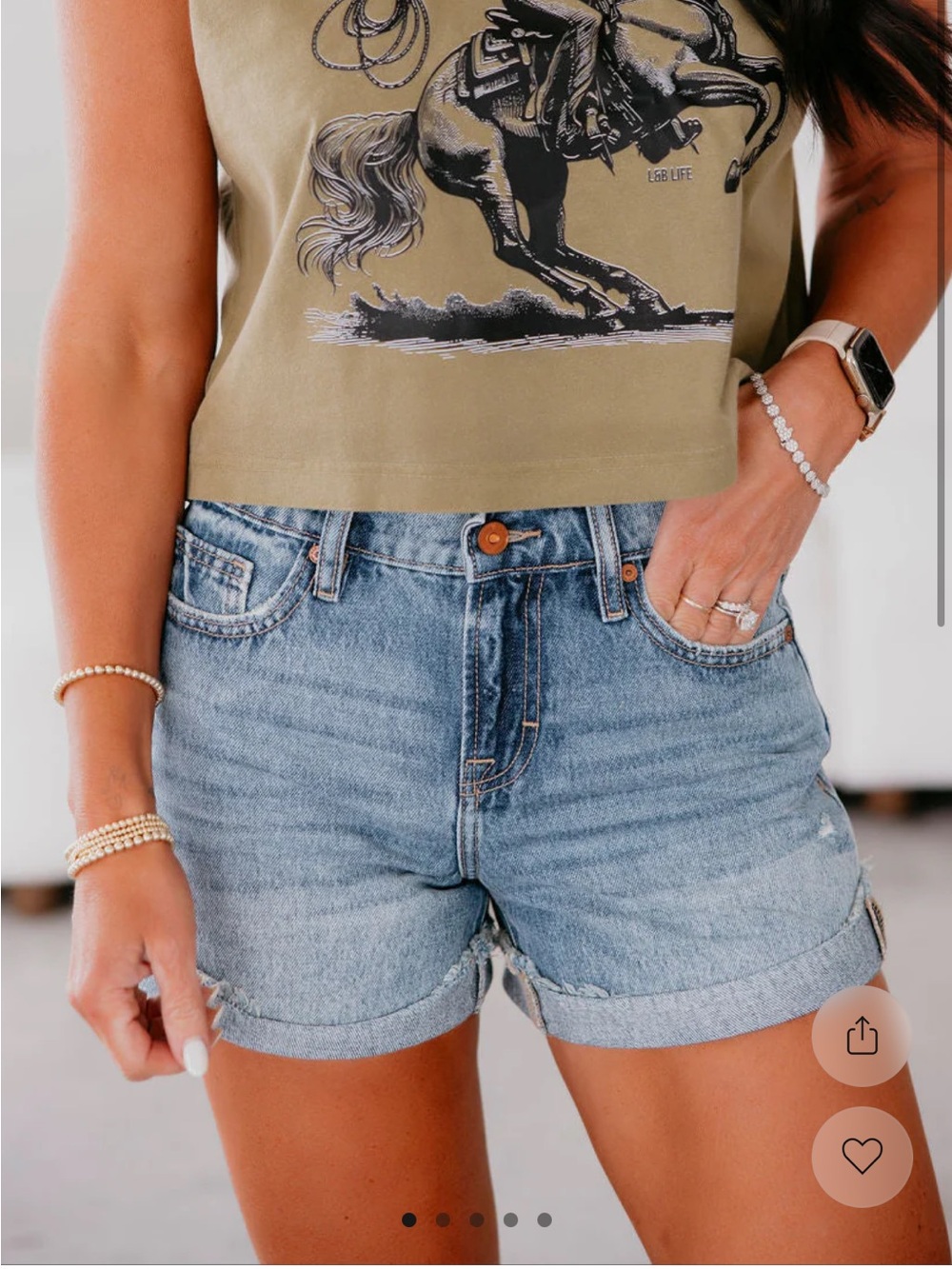 Women’s HIDDEN Light Blue Denim Roll-Cuff Shorts